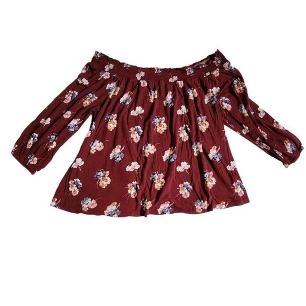 Old Navy Women's Boho Off The Shoulder 3/4 Sleeve Floral Top Size XXL